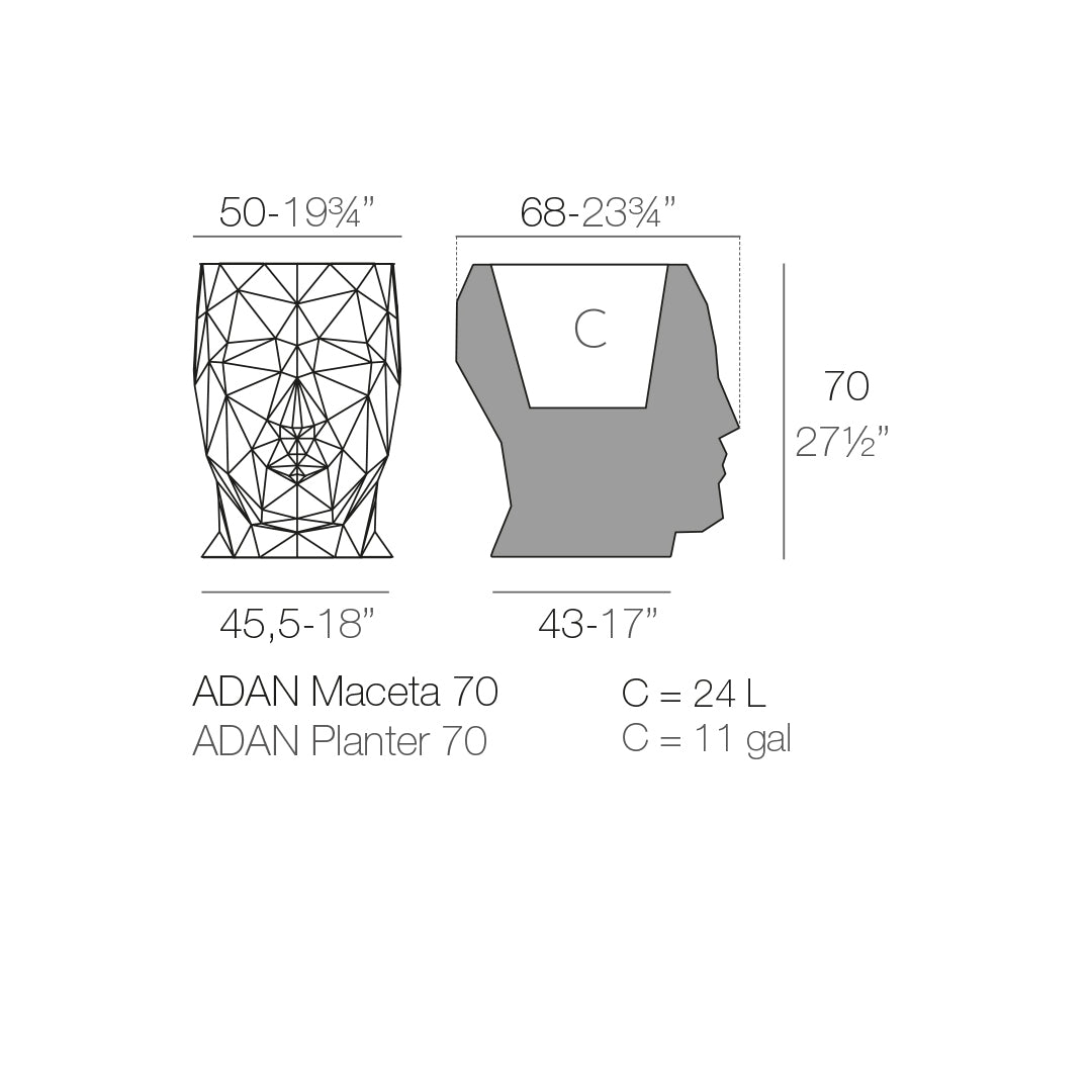 Macetero Adan 70