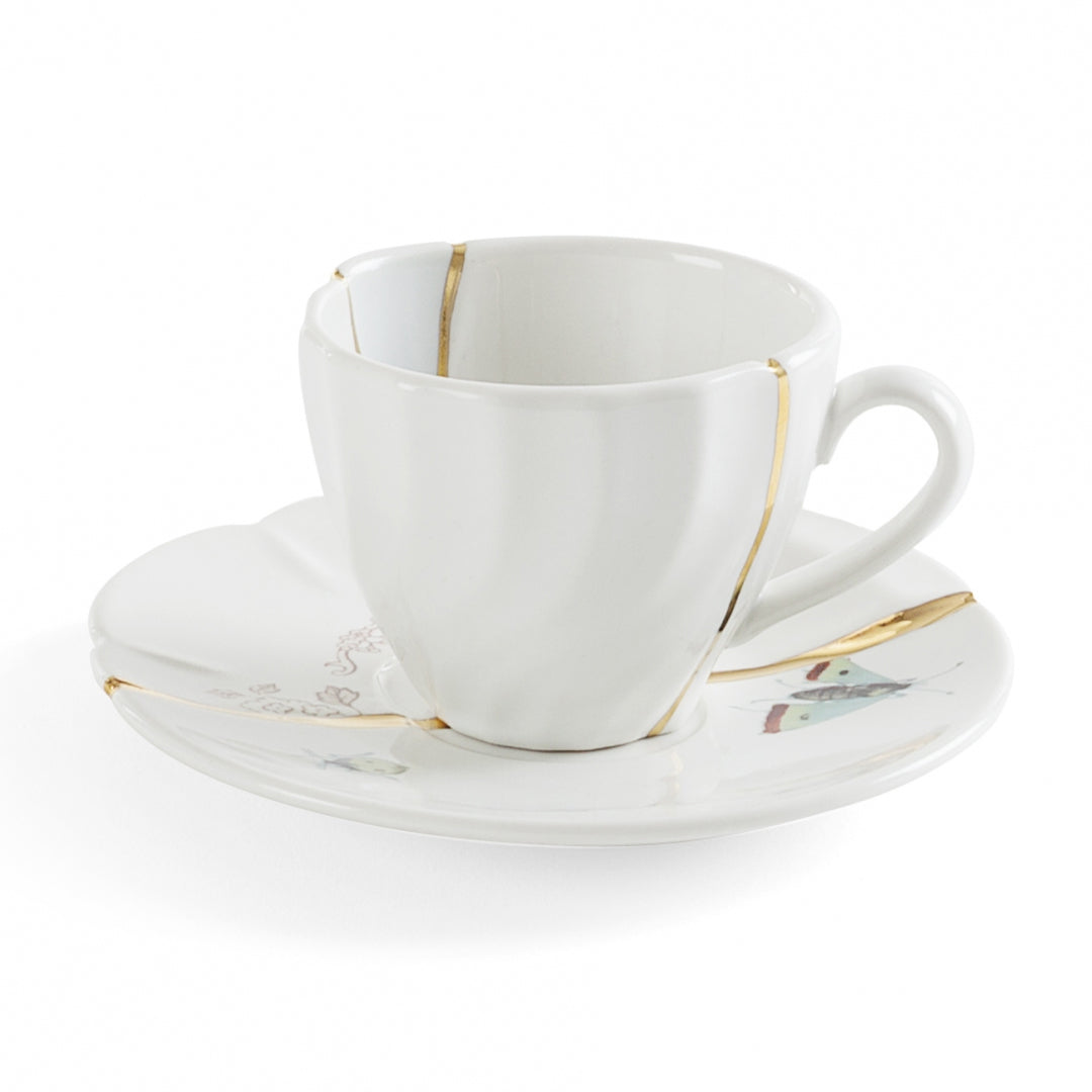 Taza con platillo Kinsughi #2