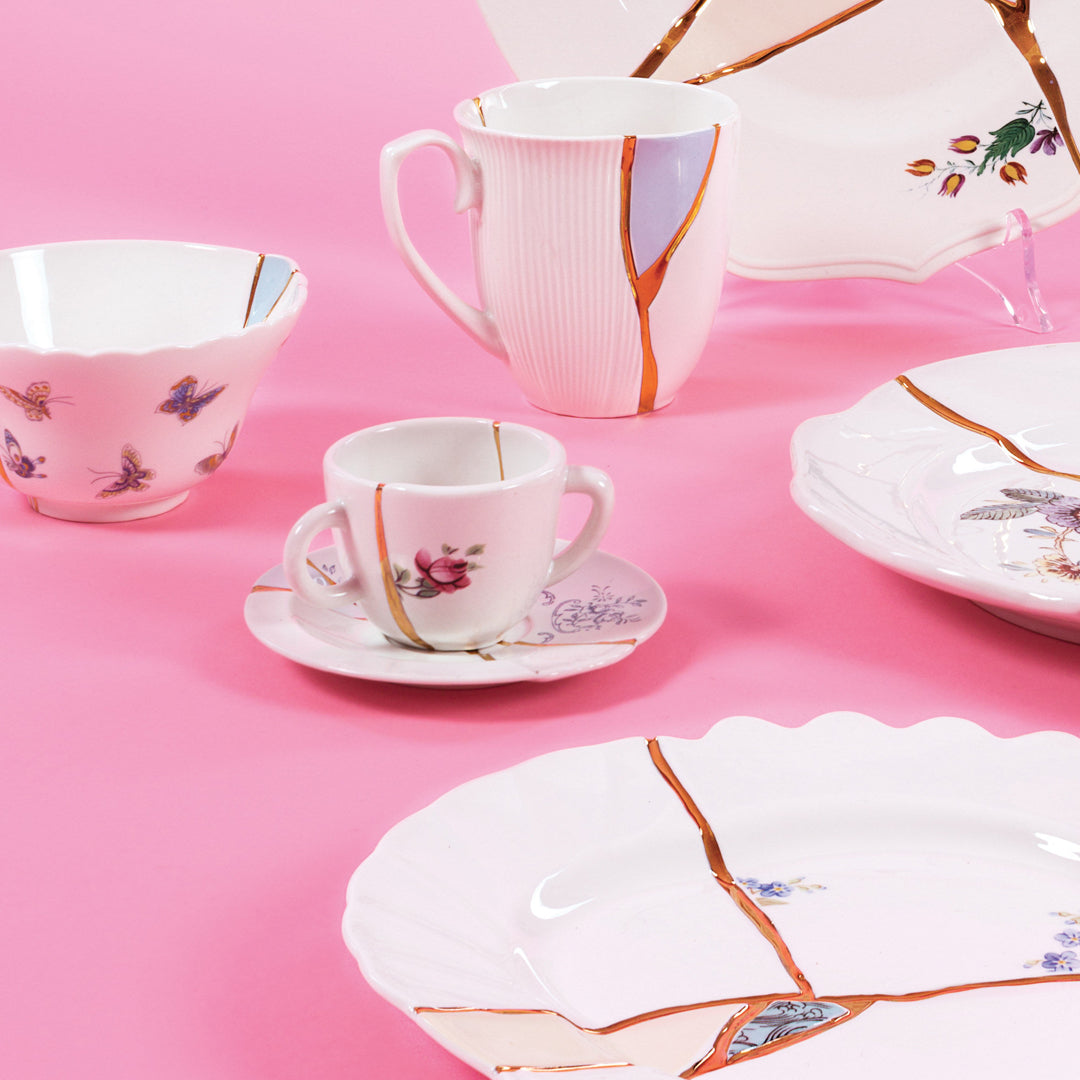 Taza con platillo Kinsughi #1