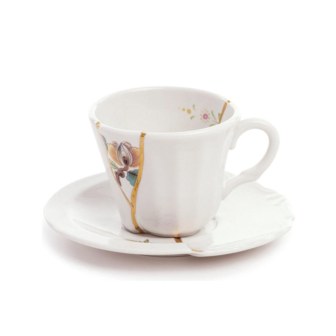Taza con platillo Kinsughi #3