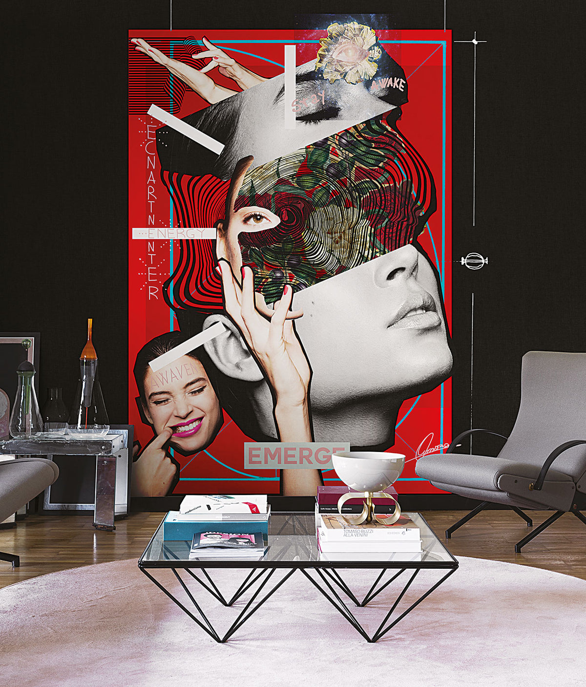 Collage - papel de colgadura LondonArt 18087