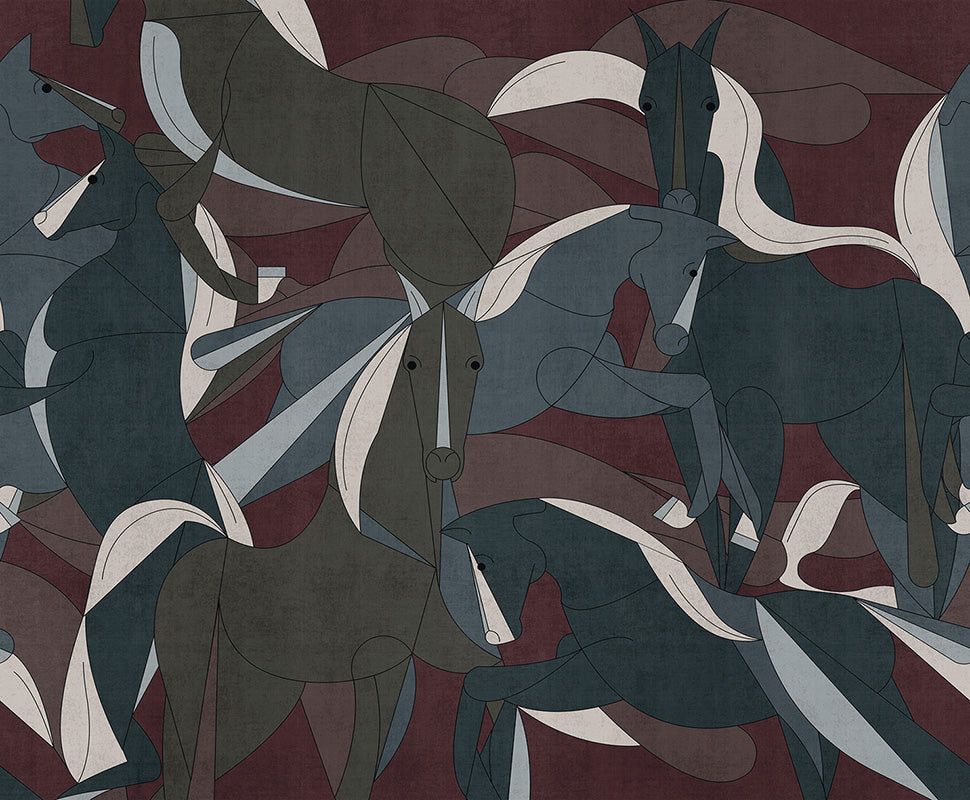 Murgese horses - papel de colgadura LondonArt 19044