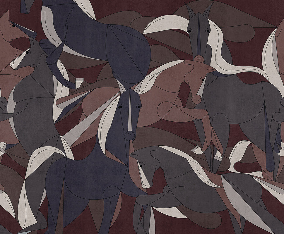 Murgese horses - papel de colgadura LondonArt 19044